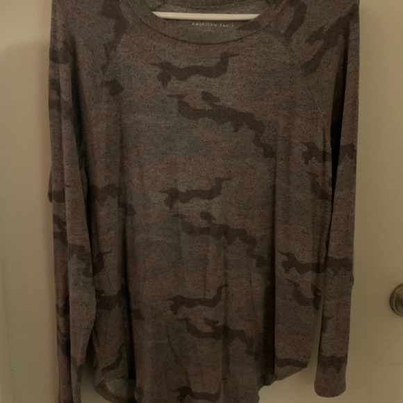 American Eagle 🦅 soft & sexy Plush WMS TOP size small pink & gray - Picture 5 of 9